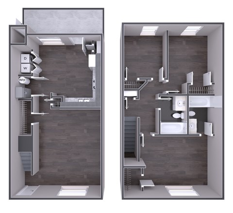 Floor plan for 3 beds, 2 baths, 1309 sqft